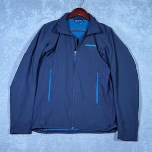 Patagonia Jacket Mens Small Blue Adze Hybrid Softshell Full Zip Windbreaker*